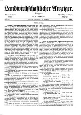 Landwirthschaftliche Zeitung für Nord- und Mittel-Deutschland Freitag 9. Oktober 1857