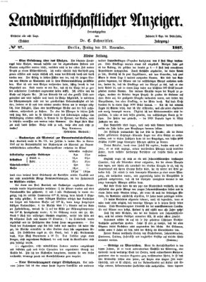 Landwirthschaftliche Zeitung für Nord- und Mittel-Deutschland Freitag 20. November 1857