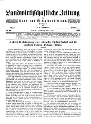 Landwirthschaftliche Zeitung für Nord- und Mittel-Deutschland Donnerstag 6. Mai 1858