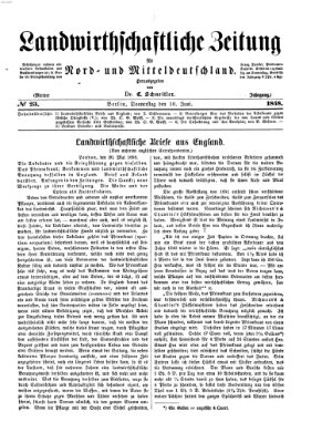 Landwirthschaftliche Zeitung für Nord- und Mittel-Deutschland Donnerstag 10. Juni 1858