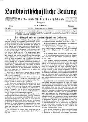 Landwirthschaftliche Zeitung für Nord- und Mittel-Deutschland Donnerstag 28. Oktober 1858