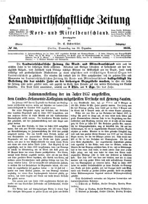 Landwirthschaftliche Zeitung für Nord- und Mittel-Deutschland Donnerstag 30. Dezember 1858