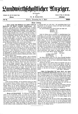 Landwirthschaftliche Zeitung für Nord- und Mittel-Deutschland Donnerstag 8. April 1858