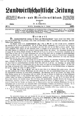 Landwirthschaftliche Zeitung für Nord- und Mittel-Deutschland Donnerstag 6. Januar 1859