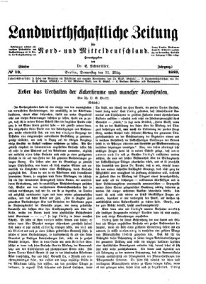 Landwirthschaftliche Zeitung für Nord- und Mittel-Deutschland Donnerstag 31. März 1859