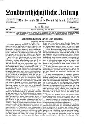 Landwirthschaftliche Zeitung für Nord- und Mittel-Deutschland Donnerstag 12. Mai 1859