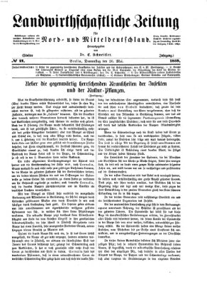 Landwirthschaftliche Zeitung für Nord- und Mittel-Deutschland Donnerstag 26. Mai 1859