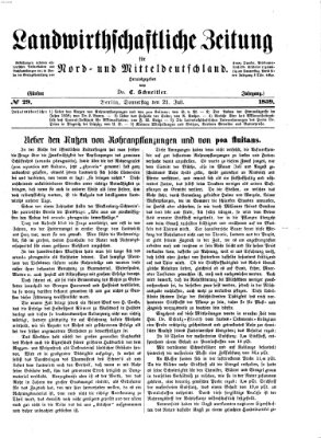 Landwirthschaftliche Zeitung für Nord- und Mittel-Deutschland Donnerstag 21. Juli 1859