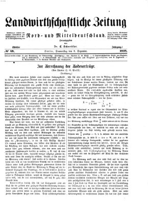 Landwirthschaftliche Zeitung für Nord- und Mittel-Deutschland Donnerstag 8. Dezember 1859