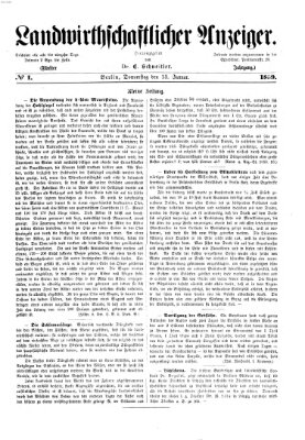 Landwirthschaftliche Zeitung für Nord- und Mittel-Deutschland Donnerstag 13. Januar 1859