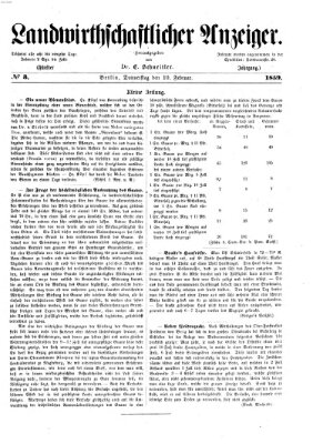 Landwirthschaftliche Zeitung für Nord- und Mittel-Deutschland Donnerstag 10. Februar 1859