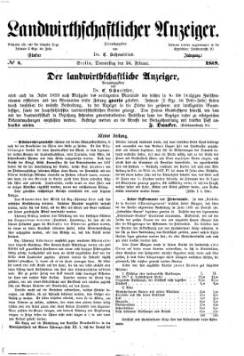 Landwirthschaftliche Zeitung für Nord- und Mittel-Deutschland Donnerstag 24. Februar 1859