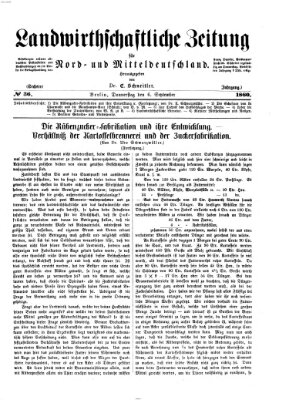 Landwirthschaftliche Zeitung für Nord- und Mittel-Deutschland Donnerstag 6. September 1860