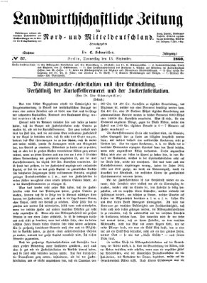 Landwirthschaftliche Zeitung für Nord- und Mittel-Deutschland Donnerstag 13. September 1860