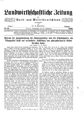 Landwirthschaftliche Zeitung für Nord- und Mittel-Deutschland Donnerstag 20. September 1860