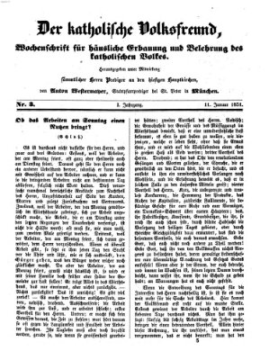 Der katholische Volksfreund Samstag 11. Januar 1851