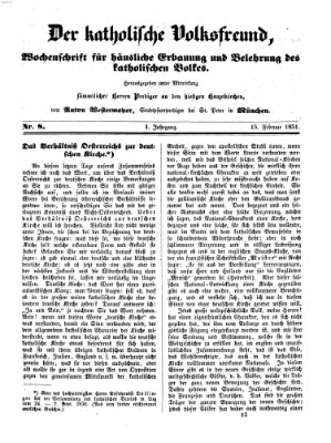 Der katholische Volksfreund Samstag 15. Februar 1851