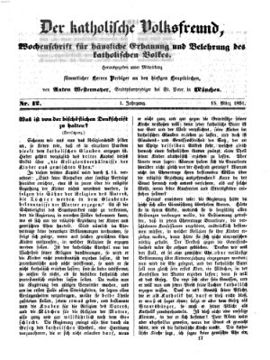 Der katholische Volksfreund Samstag 15. März 1851