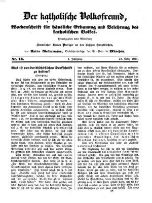 Der katholische Volksfreund Samstag 22. März 1851