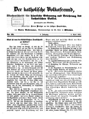 Der katholische Volksfreund Samstag 5. April 1851