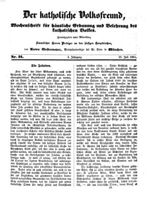 Der katholische Volksfreund Samstag 26. Juli 1851