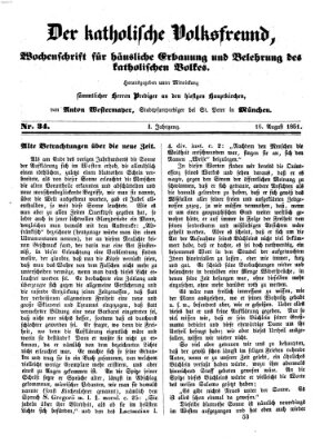 Der katholische Volksfreund Samstag 16. August 1851