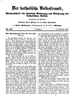 Der katholische Volksfreund Samstag 27. September 1851