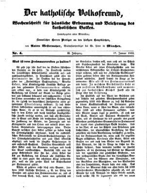 Der katholische Volksfreund Samstag 17. Januar 1852