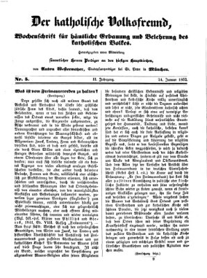 Der katholische Volksfreund Samstag 24. Januar 1852