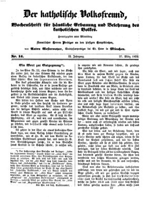 Der katholische Volksfreund Samstag 27. März 1852