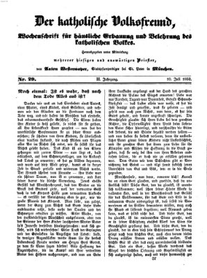 Der katholische Volksfreund Samstag 10. Juli 1852