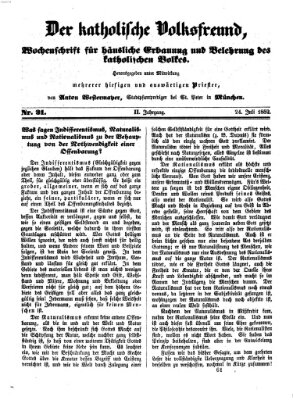 Der katholische Volksfreund Samstag 24. Juli 1852