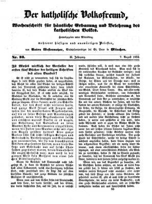 Der katholische Volksfreund Samstag 7. August 1852