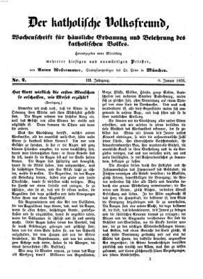 Der katholische Volksfreund Samstag 8. Januar 1853