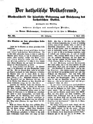 Der katholische Volksfreund Samstag 9. April 1853