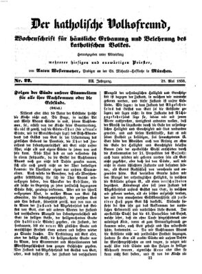 Der katholische Volksfreund Samstag 28. Mai 1853