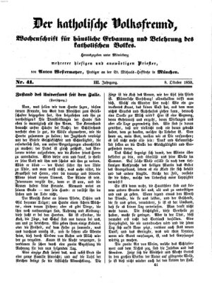 Der katholische Volksfreund Samstag 8. Oktober 1853