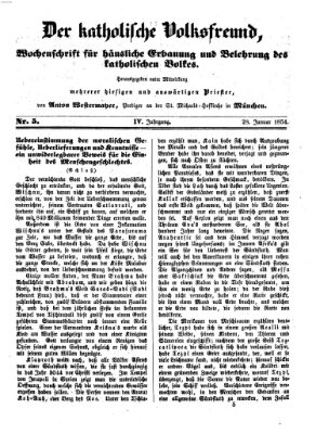 Der katholische Volksfreund Samstag 28. Januar 1854