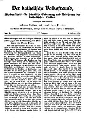 Der katholische Volksfreund Samstag 4. Februar 1854