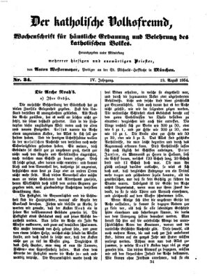 Der katholische Volksfreund Samstag 19. August 1854