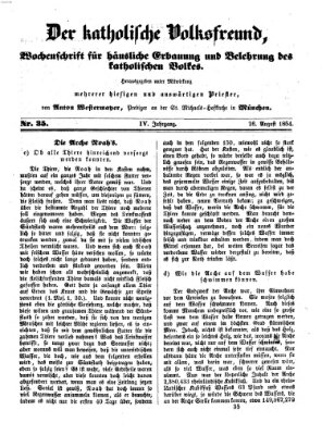 Der katholische Volksfreund Samstag 26. August 1854