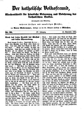 Der katholische Volksfreund Samstag 16. September 1854