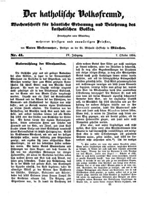 Der katholische Volksfreund Samstag 7. Oktober 1854