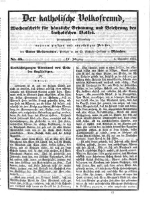 Der katholische Volksfreund Samstag 4. November 1854