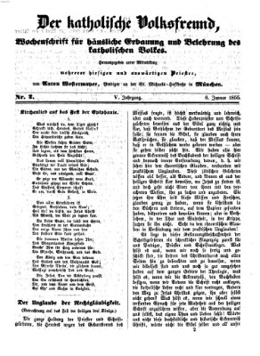 Der katholische Volksfreund Samstag 6. Januar 1855