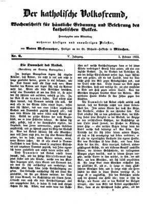 Der katholische Volksfreund Samstag 3. Februar 1855