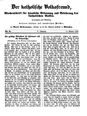 Der katholische Volksfreund Samstag 17. Februar 1855