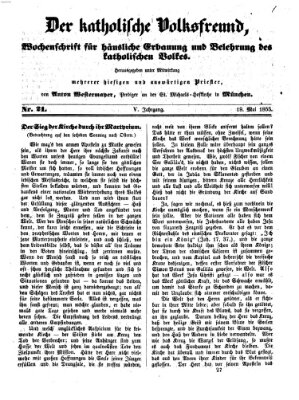 Der katholische Volksfreund Samstag 19. Mai 1855