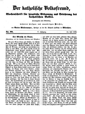 Der katholische Volksfreund Samstag 14. Juli 1855