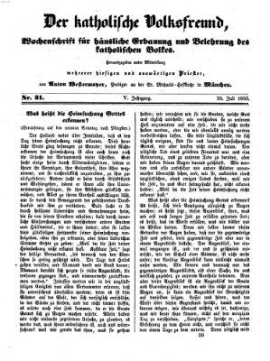 Der katholische Volksfreund Samstag 28. Juli 1855